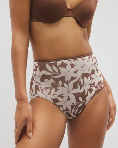 Soma Women's No Show High-waist Brief Panty In Brown Size Medium |  Vanishing Edge Panties In Multi