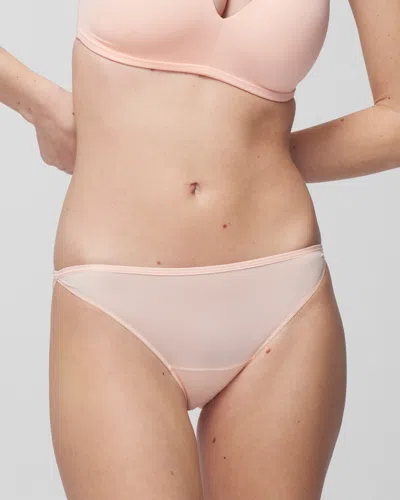 Soma Women's No Show Microfiber Bikini Underwear In Apricotta Size Large |  Vanishing Edge Panties