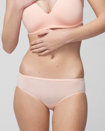 Soma Women's No Show Microfiber Cheeky Hipster Underwear In Apricotta Size Medium |  Vanishing Edge P