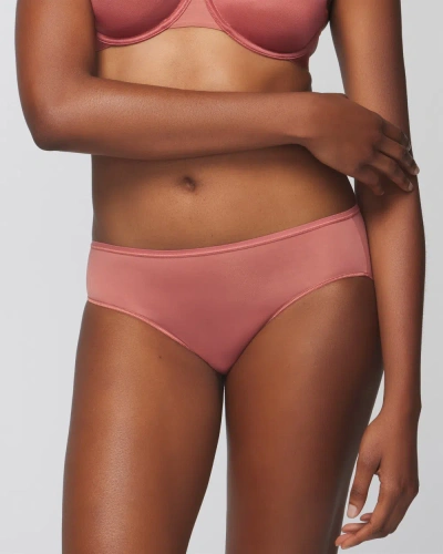 Soma Women's No Show Microfiber Cheeky Hipster Underwear In Pink Size Small |  Vanishing Edge Panties