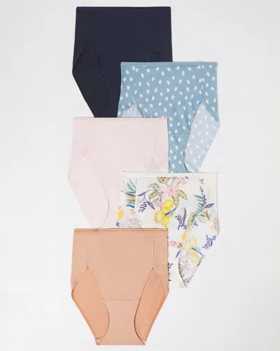 Soma Women's No Show Microfiber Modern Brief Underwear In Lemon Squeeze Multipack Size Xl |  Vanishin
