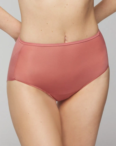 Soma Women's No Show Microfiber Modern Brief Underwear In Pink Size Small |  Vanishing Edge Panties