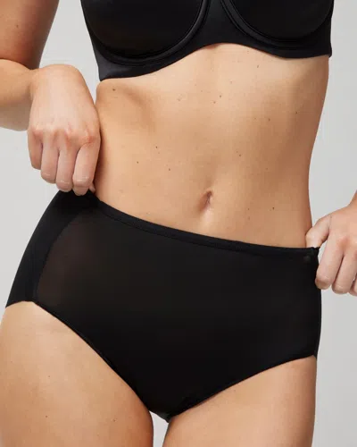 Soma Vanishing Edge Microfiber Modern Brief Underwear In Black