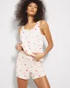 Soma Women's Pajama Shorts In Ivory Size Large |  Pajama Sets In Floating Hearts Champagne