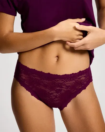 Soma Women's Perfect Lace High-leg Panty In Purple Size Xs |  In Wicked Plum