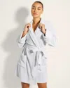 Soma Women's Plush Short Robe In Blue Size Small/medium |  In Blue Mist