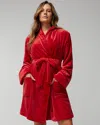 Soma Women's Plush Short Robe In Red Size Large/xl |  In Red