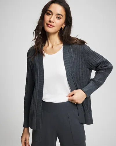 Soma Women's Pointelle Sweater Wrap In Blue Size Xs |  In Nocturne Night