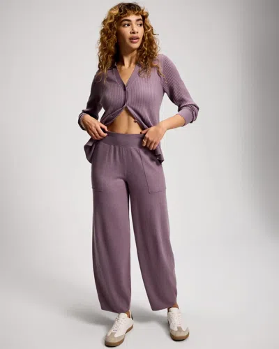 Soma Women's Premier Knit Rib Barrel Pants In Purple Size Small |  In Ash Violet