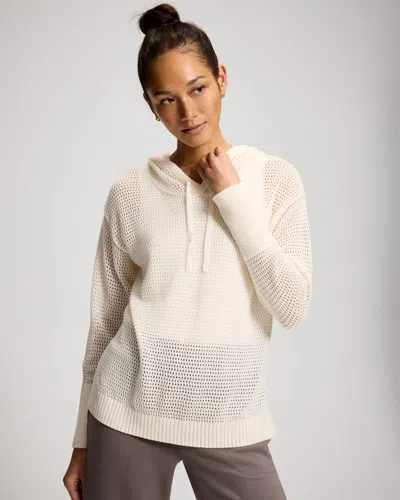 Soma Women's Recycled Yarn Open Stitch Hoodie In Ivory Size Xs |  In Coconut