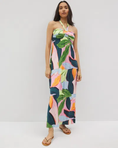 Soma Women's Retreat Maxi Dress In Green Size Xs |  In Flirty Flora Dark Sea