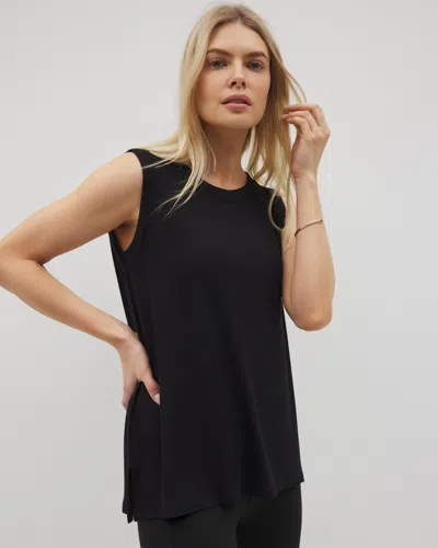 Soma Women's Rib Knit Sleeveless Top In Black Size Xl |