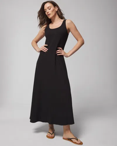 Soma Women's Ribbed Tank Top Maxi Bra Dress In Black Size Medium |
