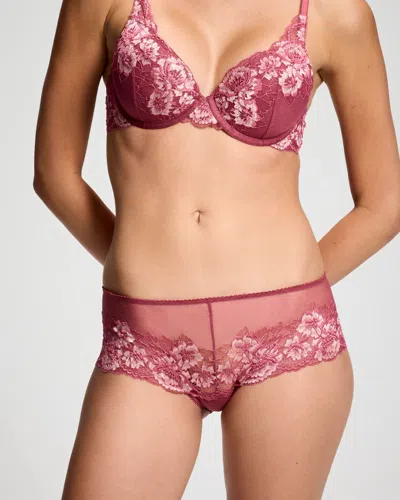 Soma Women's Romantic Lace Hipster Panty In Pink Size Small |  In Rose Flair/ivory