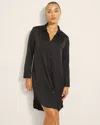 Soma Women's Satin Button Front Nightgown In Black Size Xs |  In Black