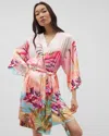 Soma Women's Satin Kimono Robe In Orange Size Large/xl |  In By The Bay Paloma Glow