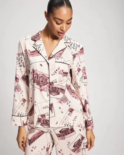 Soma Women's Satin Long Sleeve Button Up Pajama Top In Pink Size Small |  Pajama Sets In Rome If You Want To Blush