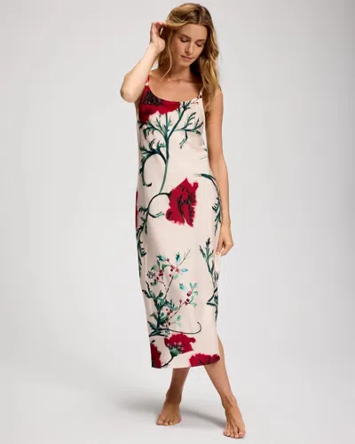 Soma Women's Satin Nightgown In Ivory Size Medium |  In Multi