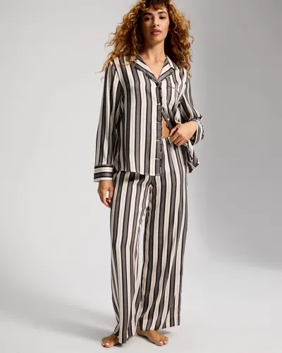 Soma Women's Satin Pajama Pants In Ivory Size Small |  Pajama Sets In Multi