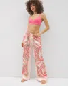 Soma Women's Satin Piped Pajama Pants In Orange Size Small |  Mother's Day Pajamas
