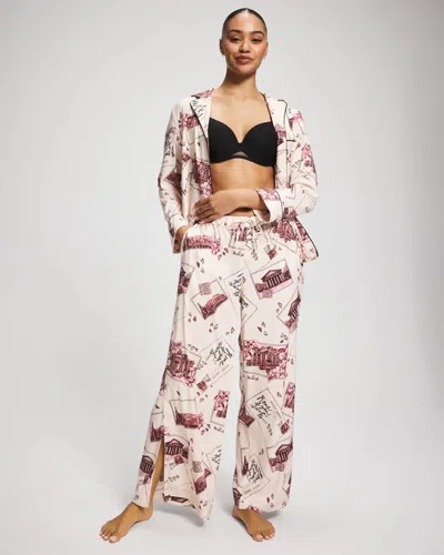 Soma Women's Satin Side Slit Pajama Pants In Pink Size Small |  Pajama Sets In Rome If You Want To Blush