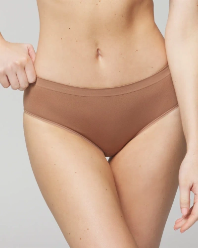 Soma Women's Seamless Hipster Underwear In Brown Size Large |