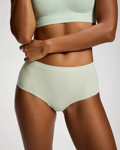 Soma Women's Seamless Rib Boyshort Panty In Green Size Small |  In Eucalyptus