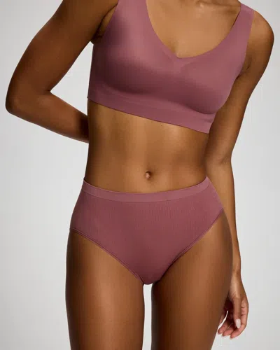 Soma Women's Seamless Rib High-leg Panty In Pink Size Small |  In Cocoa Rouge