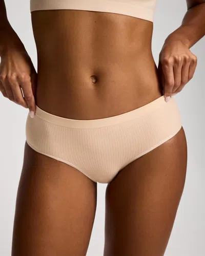 Soma Women's Seamless Rib Hipster Panty In Light Nude Size Small |