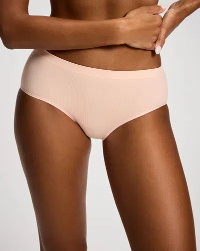 Soma Women's Seamless Rib Hipster Panty In Pink Size Small |  In Peach Belle
