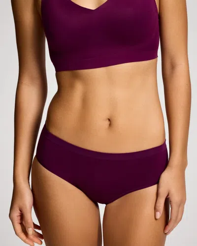 Soma Women's Seamless Rib Hipster Panty In Purple Size Xs |  In Wicked Plum