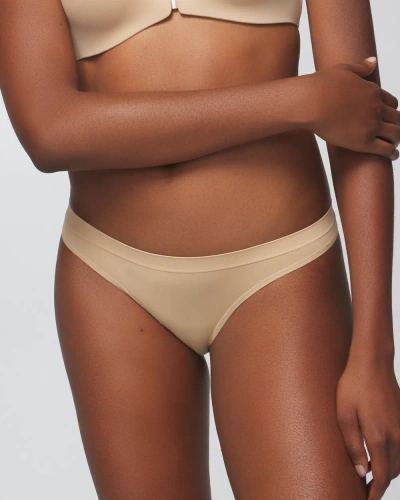 Soma Women's Seamless Thong Underwear In Nude Size Small |  In Warm Amber