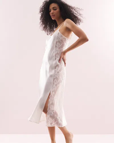 Soma Women's Silk Lace Nightgown In Ivory Size 2xl | 's Sexiest Lingerie