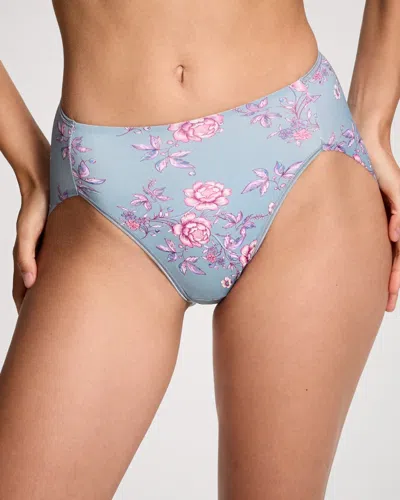 Soma Women's Slimming High-leg Brief Panty In Blue Size Xs |  Vanishing Tummy Panties In Juliet Floral Mini Indigo