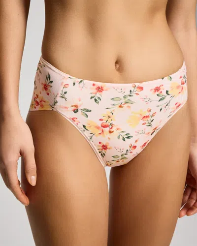 Soma Women's Slimming High-leg Brief Panty In Pink Size Xs |  Vanishing Tummy Panties In Radiant Blooms Mini Blush