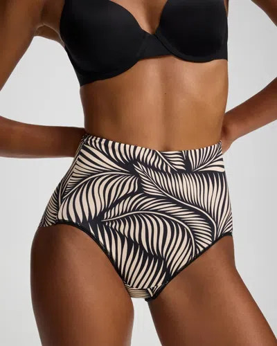 Soma Women's Slimming High-waist Brief Panty In Black Size Xs |  Vanishing Tummy Panties In Peaceful Palms Micro Blk