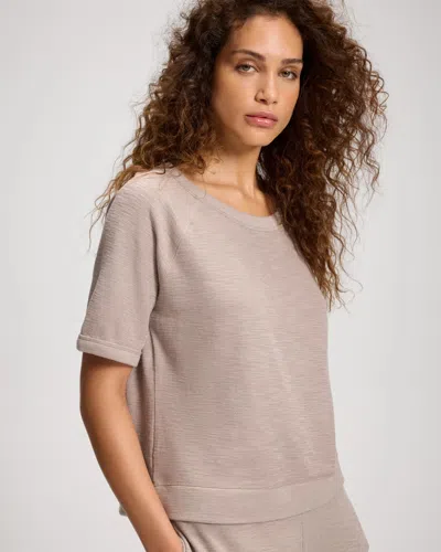 Soma Women's Slub French Terry Relaxed Dolman Sleeve Top In Gray Size Xs |  In Moonwashed