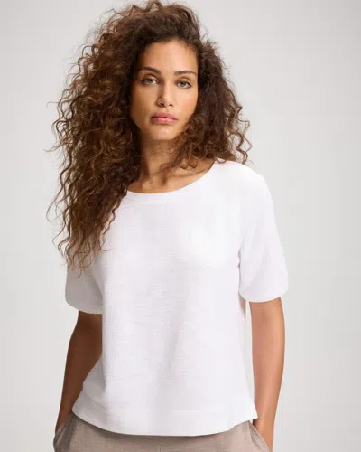 Soma Women's Slub French Terry Relaxed Dolman Sleeve Top In White Size Xs |
