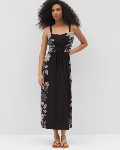 Soma Women's Soft Jersey Cabana Handkerchief Bra Dress In Black Size Small |  In Stamped Floral Scarf Blk