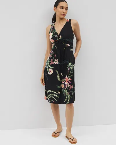 Soma Women's Soft Jersey Cross Back Strap Dress In Black Size Xs |  In Paradise Plumes Drama G B
