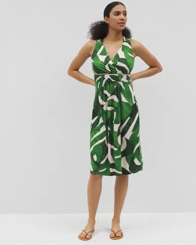 Soma Women's Soft Jersey Cross Back Strap Dress In Green Size 2xl |  In Tropical Breeze G Palm