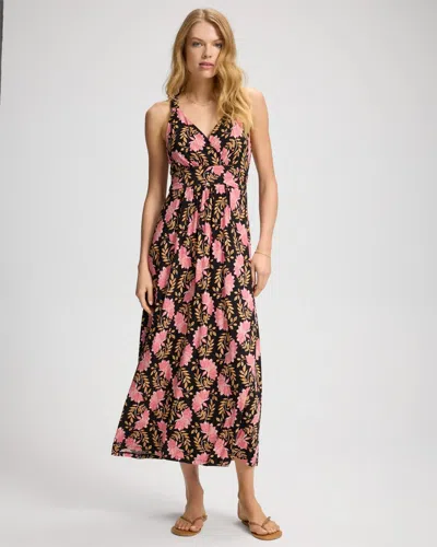 Soma Women's Soft Jersey Crossback Maxi Dress In Black Size Xs |  In Eclipse Floral Blush/blk