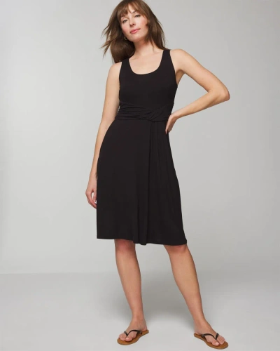 Soma Women's Soft Jersey Draped Empire Short Bra Dress In Black Size Large |