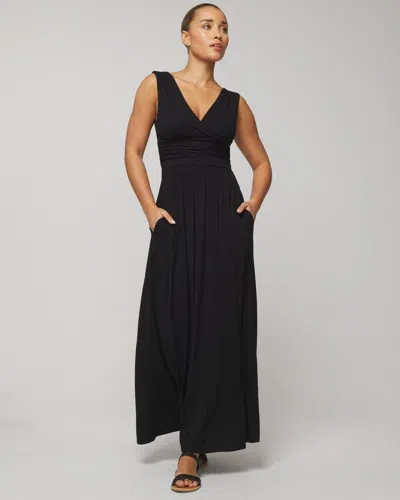 Soma Women's Soft Jersey Goddess Maxi Dress In Black Size Large |
