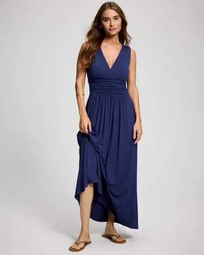 Soma Women's Soft Jersey Goddess Maxi Dress In Blue Size Xs |  In Blue Rain