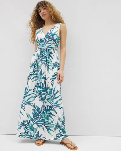 Soma Women's Soft Jersey Goddess Maxi Dress In Ivory Size Large |  In Palm Perfect G Coconut