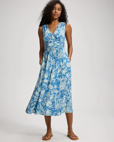 Soma Women's Soft Jersey Goddess Midi Dress In Blue Size Xs |  In Orchid Scroll Bl Passion