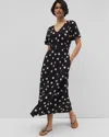 Soma Women's Soft Jersey Oasis Midi Dress In Black Size 2xl |  In Movement Dot Black