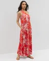 Soma Women's Soft Jersey One-shoulder Maxi Dress In Red Size Medium |  In Palm Perfect G Goji Berry