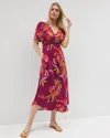 Soma Women's Soft Jersey Pamilla Midi Dress In Red Size Xs |  In Sunrise Flora Red Beauty